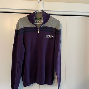 Hugo Boss green label zip up golf sweater tour issue size large